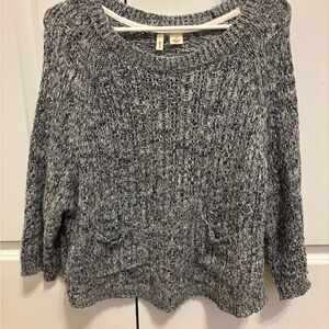 Anthropologie MOTH Marled Gray Knit Crop Sweater